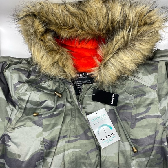 Torrid Women’s Plus Size Camo Fur-Lined Parka Jacket Size 1X 2X 3X - Picture 10 of 15